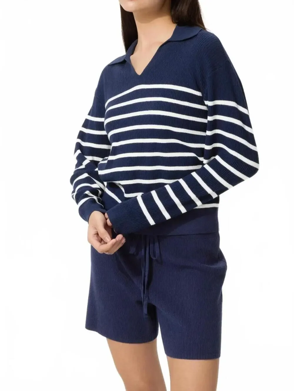Uniqlo Washable Knit Ribbed Shorts NWT Navy XL
